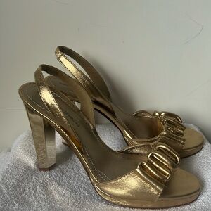 Diane von Furstenberg Gold Heels size 9.5